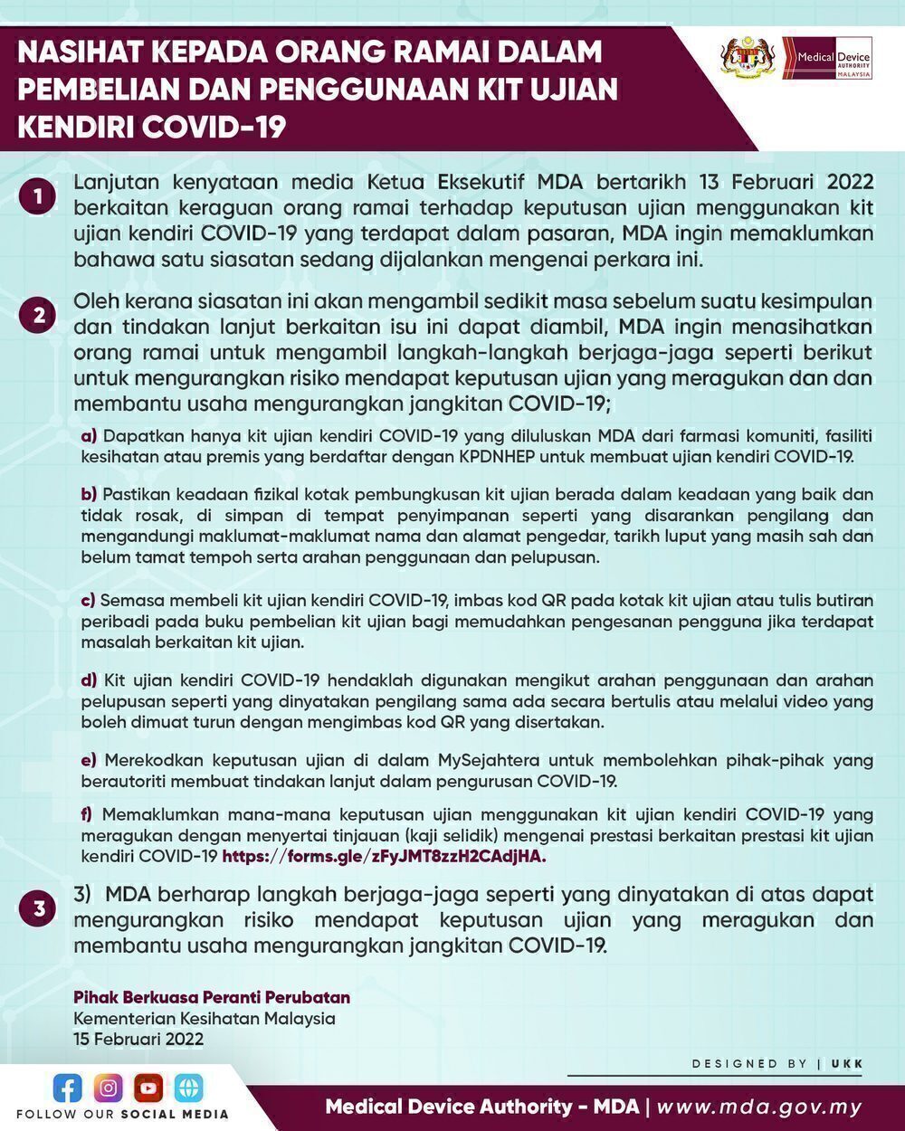 Ujian kendiri covid 19